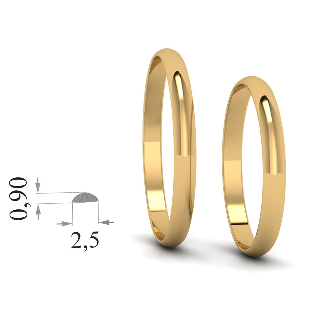 Золотые узкие обручальные кольца. Ширина 2,5мм, высота 0,9мм